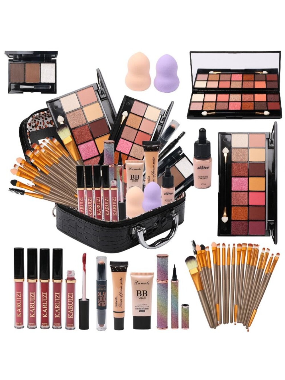 New All in One Makeup Kit for Makeup storage bag 2X14 Colors Eyeshadow